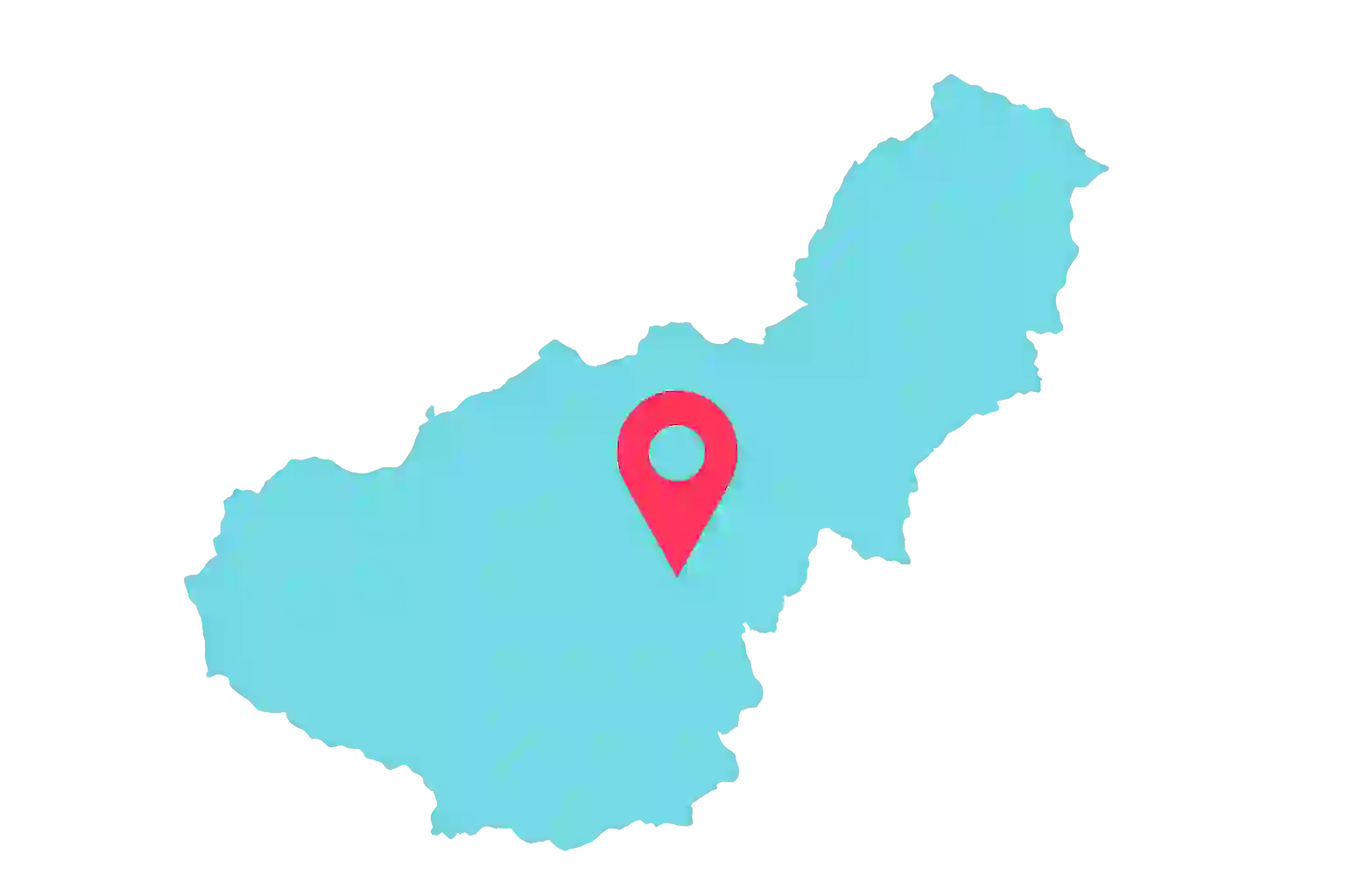 Adiestramiento canino en toda la provincia de Granada Mapa de la provincia de Granada con icono de localización, indicando disponibilidad de adiestramiento canino online.