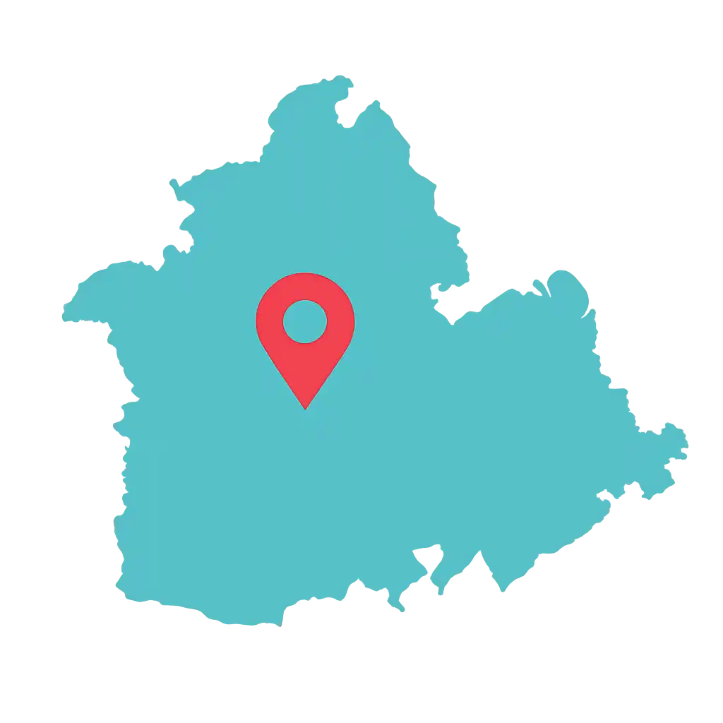 Adiestramiento Canino Online en Sevilla Mapa de la provincia de Sevilla destacando las principales localidades donde ofrecemos adiestramiento canino online.